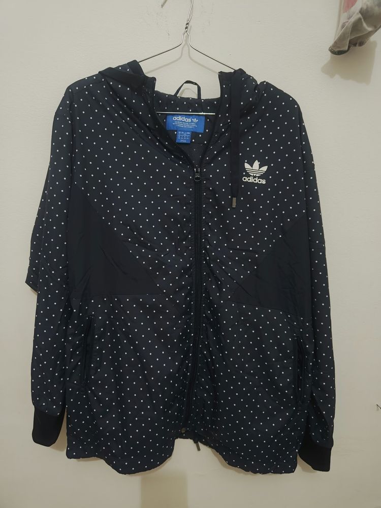 Adidas Black Polka Dot Zip-Up Hoodie image 1